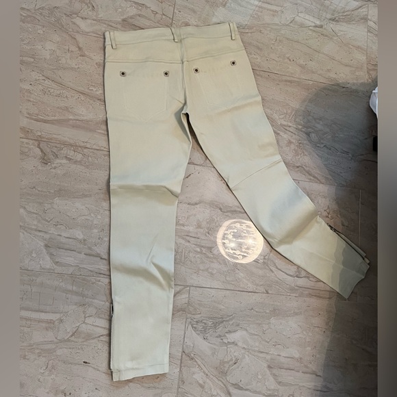 Isabel Marant Cream Leather Pant with Gold Sequin - Picture 6 of 12